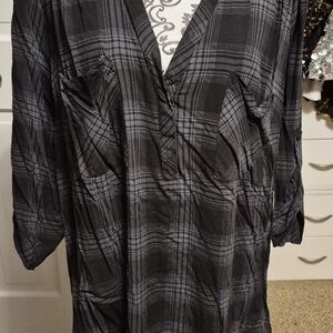 Torrid Harper Black and Gray Plaid Dress